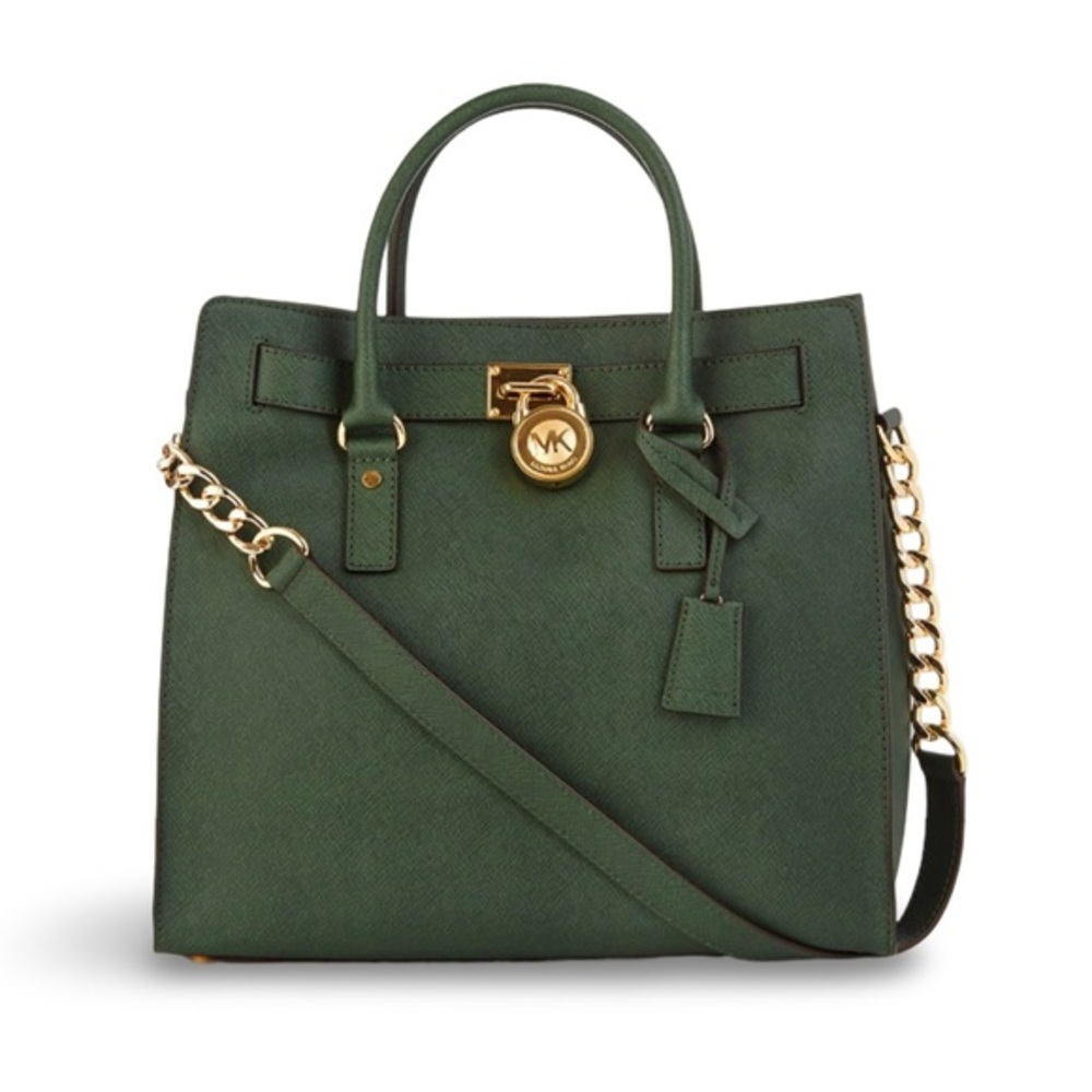 MICHAEL KORS HAMILTON HANDBAG HUNTER GREEN